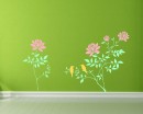 Beautiful Flowers on the Branches with Birds Flower Wall Decal Stickers